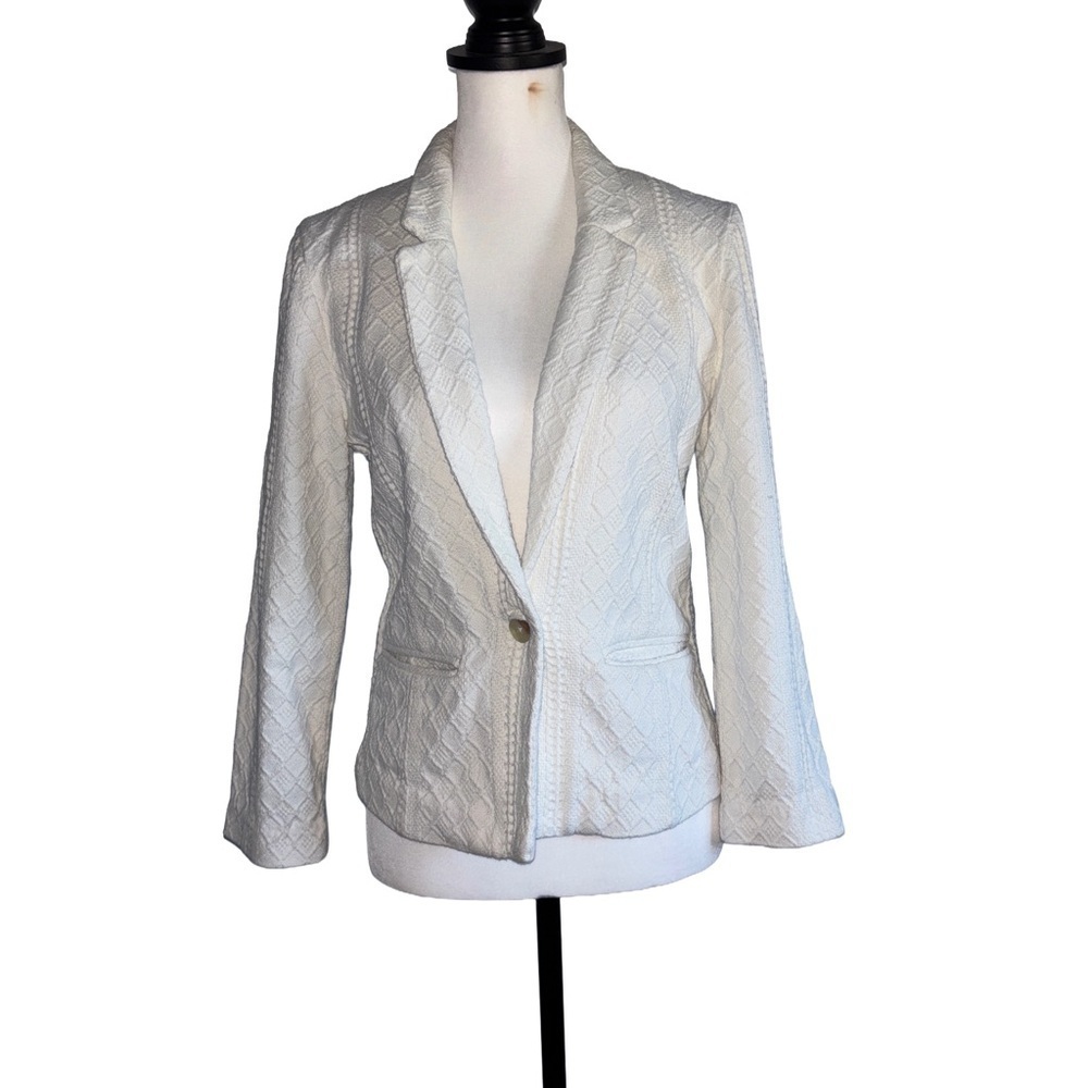 Lucky Brand White Quilted Blazer. Small